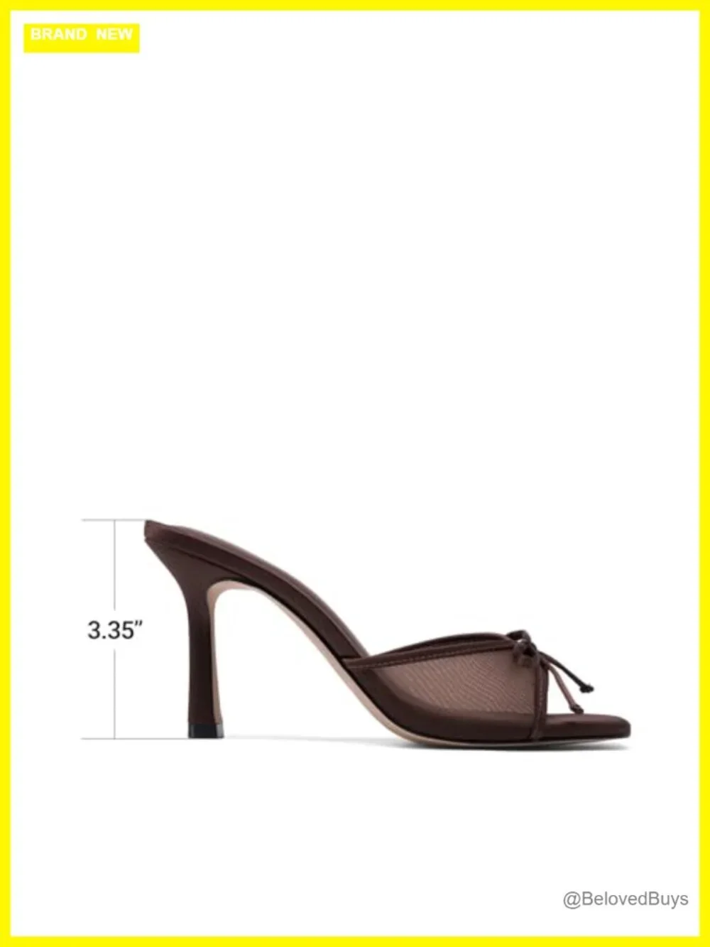 Women's Mesh Bow Stiletto Heels Dressy Square Toe Sandals